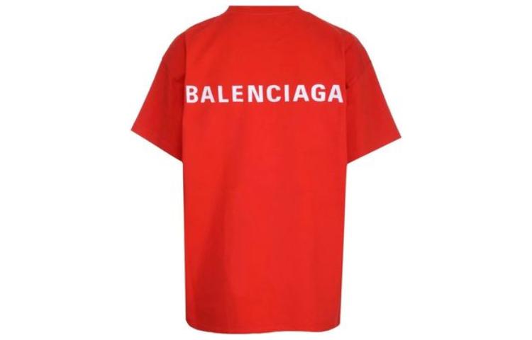 Balenciaga Logo Regular Fit T-Shirt 'Bright Red' 612965TMVF43168