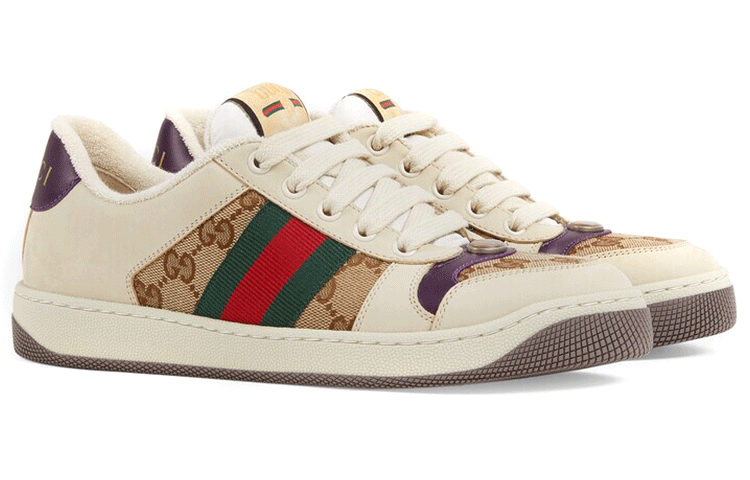 (WMNS) Gucci Screener GG Logo Sneakers 'Beige Brown' 677423-HVKI0-9765