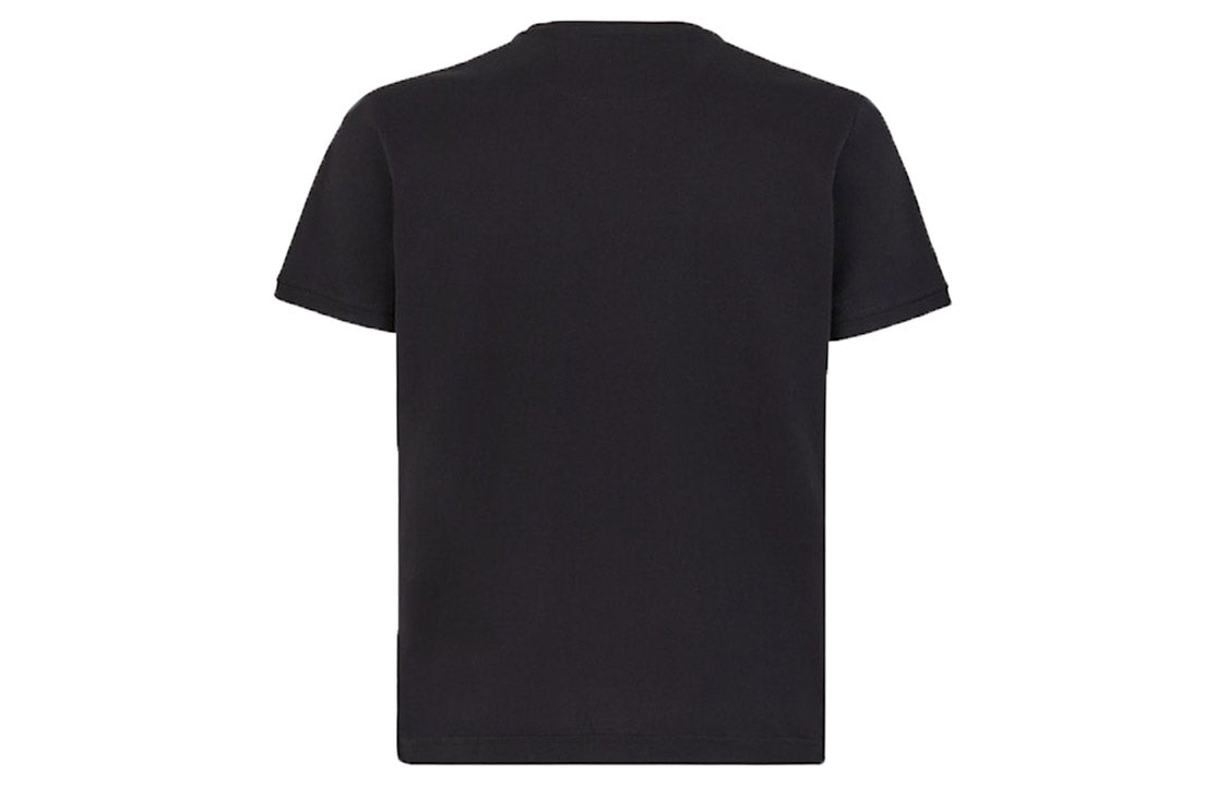 Men's FENDI Embroidered Knit Short Sleeve Black FY0894A875F0TXF