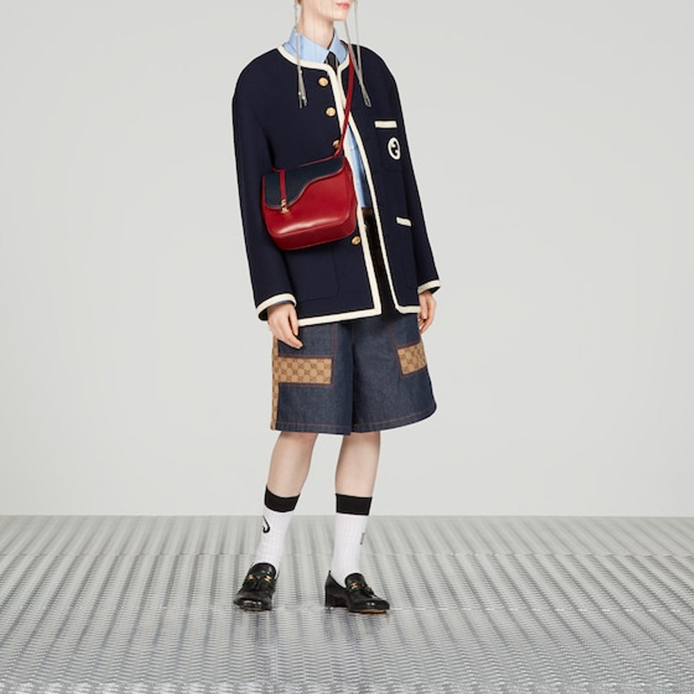 (WMNS) Gucci Retro Tweed Jacket With Embroidery 'Blue' 749578-ZANIZ-4613