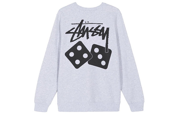 Stussy Dice Crew Round Neck Fleece Lined Unisex light grey 1914460