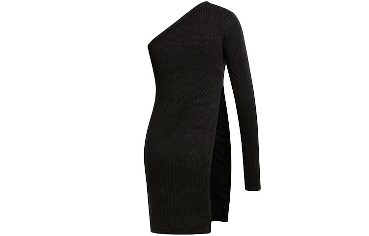 (WMNS) adidas originals Irregular Pullover Forked Knitwear Black EC1043