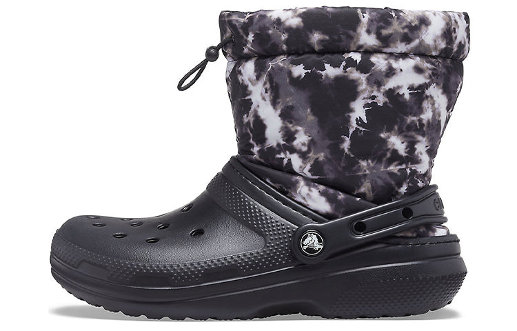Crocs Classic Lined Neo Puff Tie Dye Boots 'Black White' 207328-001