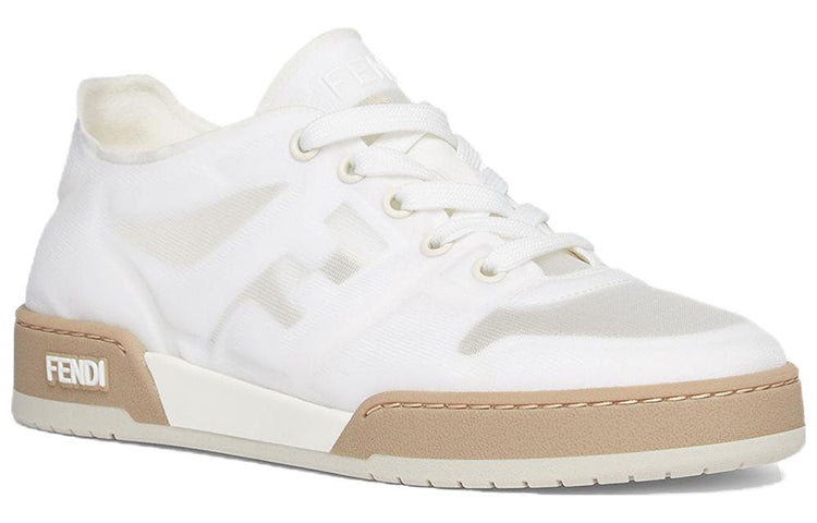 (WMNS) حذاء FENDI Match منخفض الارتفاع من القماش الشبكي باللون الأبيض 8E8415AN7KF0TW2