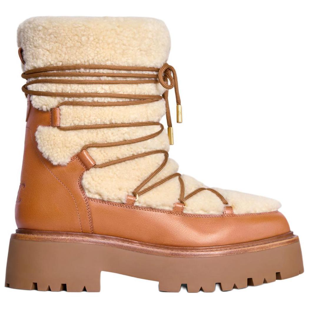 CELINE Bulky Ankle Boots Women's Tan
