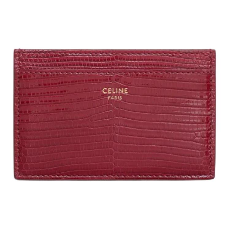 CELINE Calfskin Clutch Women's Red