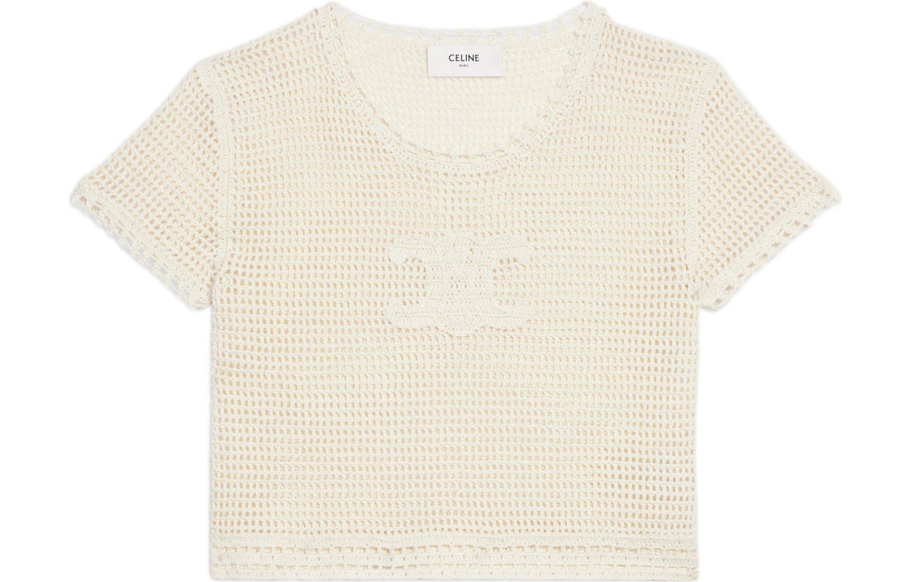 CELINE Crop Tops Women's Ecru