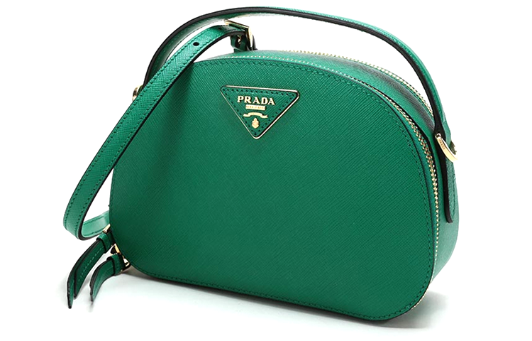 PRADA Cow Leather Handbag, Shoulder Bag, Crossbody Bag, Camera Bag Women's Green