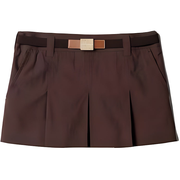 MIU MIU Casual Short Skirts Women's Dark Brown