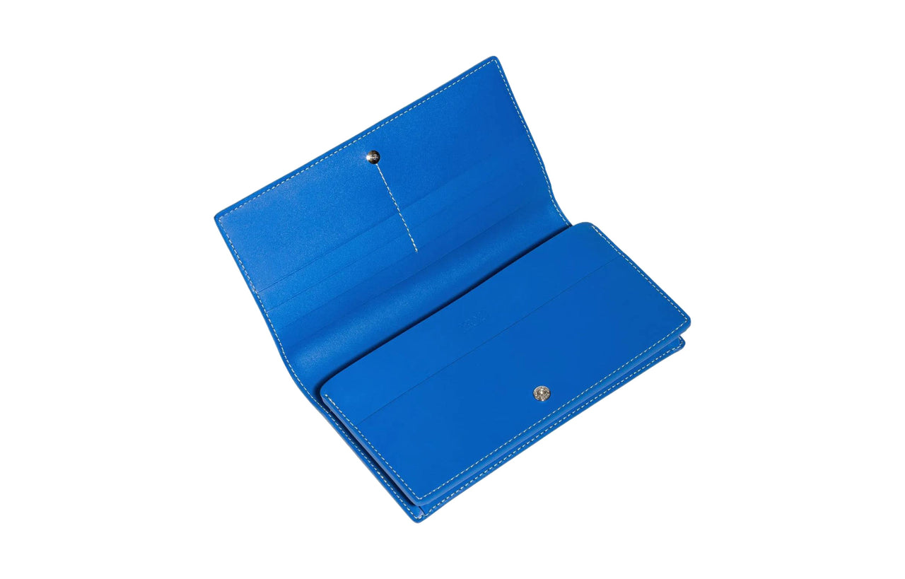 GOYARD RICHELIEU Canvas With Leather Wallet Unisex Blue