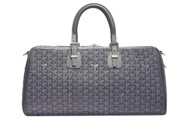 GOYARD Canvas With Leather One Shoulder Crossbody Portable Travel Bag Unisex Gray