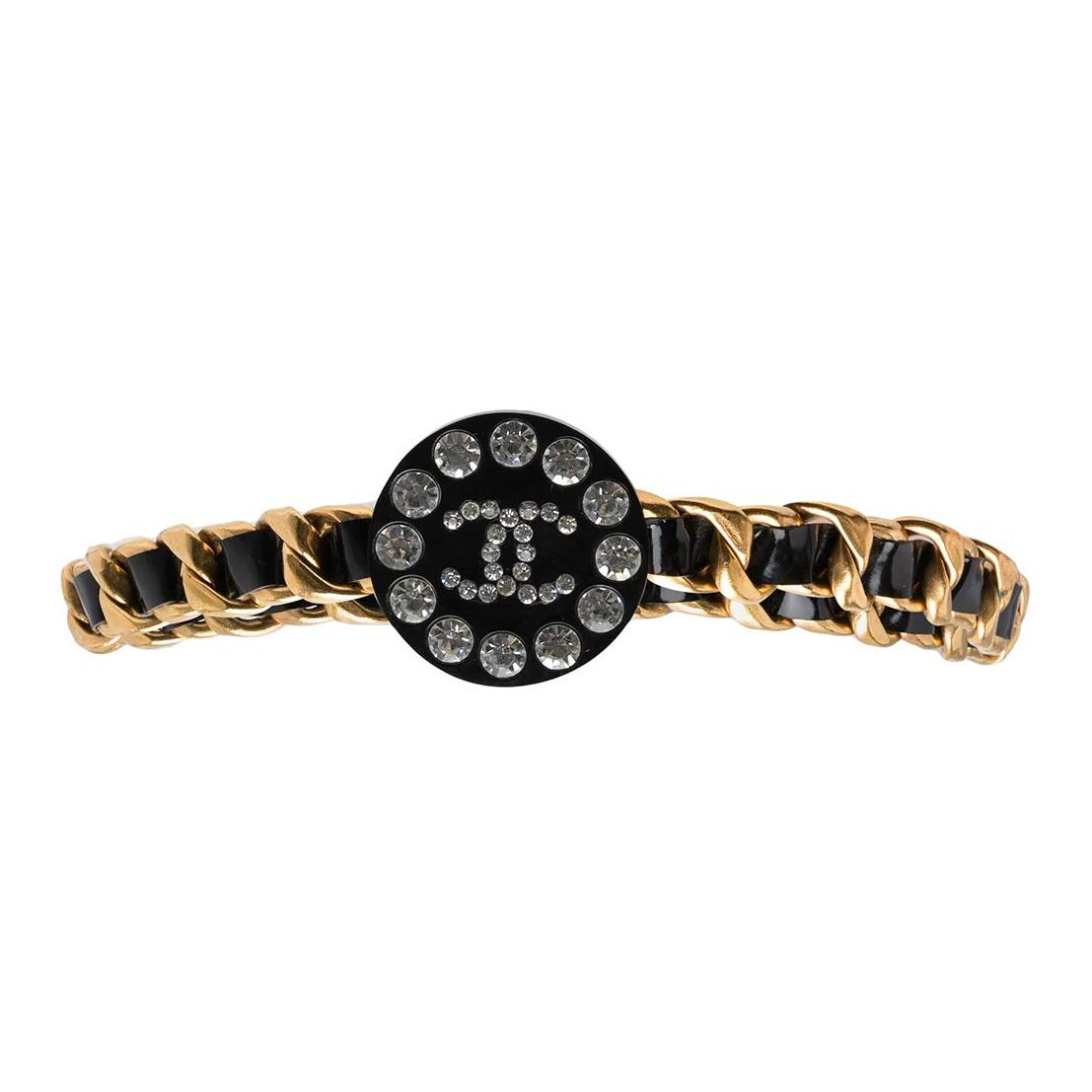 CHANEL 1995 Cc Rhinestone Chain Belt