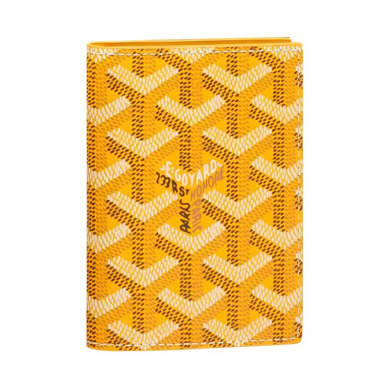 GOYARD SAINT-MARC Canvas Cowhide Card Holder Unisex Yellow