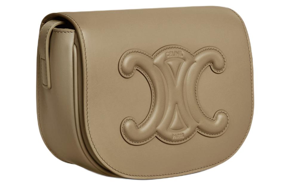 CELINE Cuir Triomphe Smooth Calf Leather Crossbody Bag Shoulder Bag Women's Tan