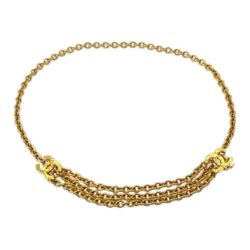 CHANEL 1990 2000 Cc Plaques Cable link Chain Belt