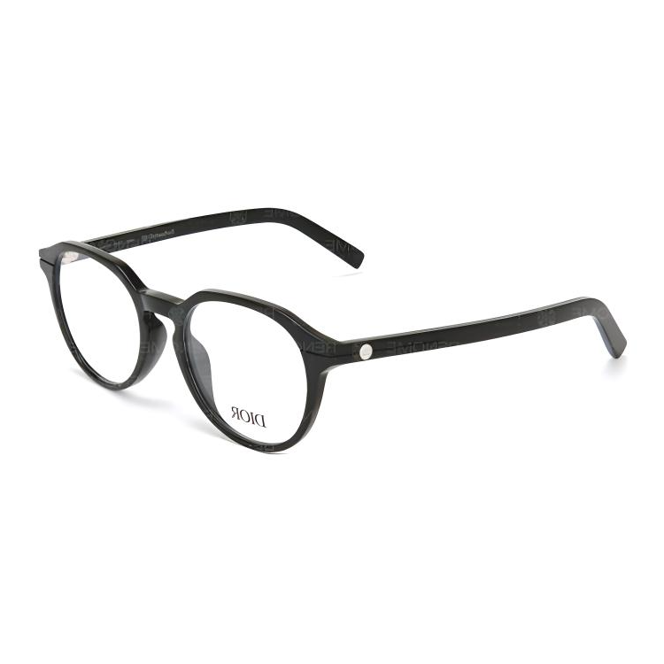 DIOR Acetate Oval Eyeglass Frames Men's Black