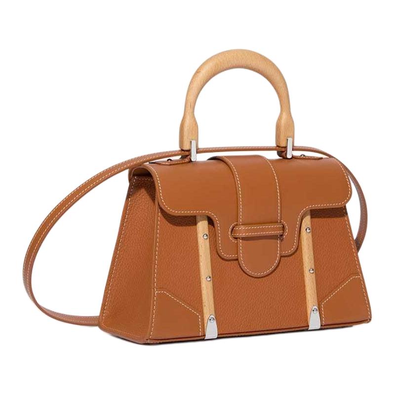 GOYARD Saigon Leather Shoulder Bag Crossbody Bag Handbag Mini Women's Tan