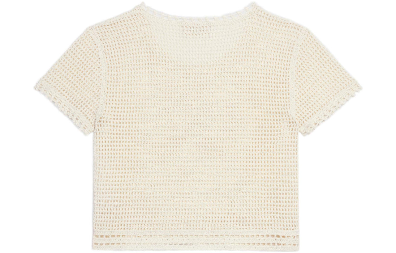 CELINE Crop Tops Women's Ecru