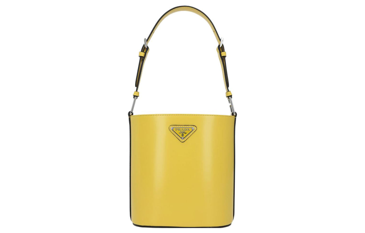 PRADA Cow Leather Shoulder Bag Regular Women's Yellow