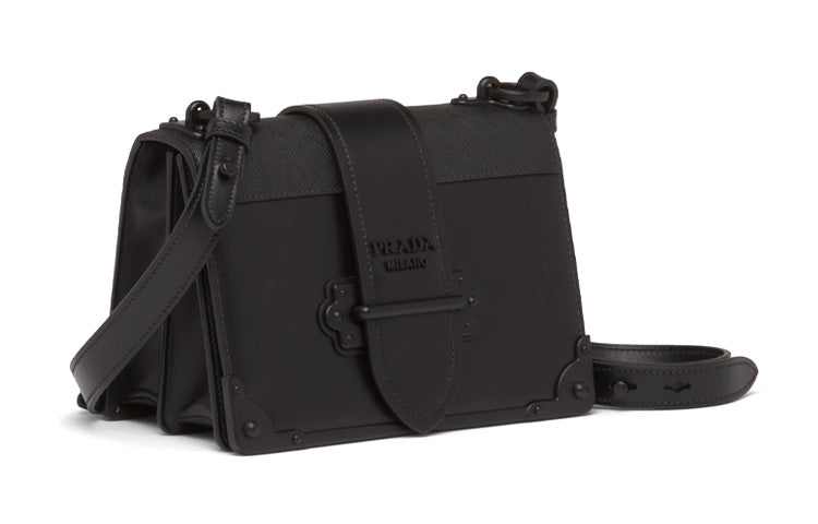 PRADA Cahier Cow Leather Small Square Bag Shoulder Bag Crossbody Bag Women's Black