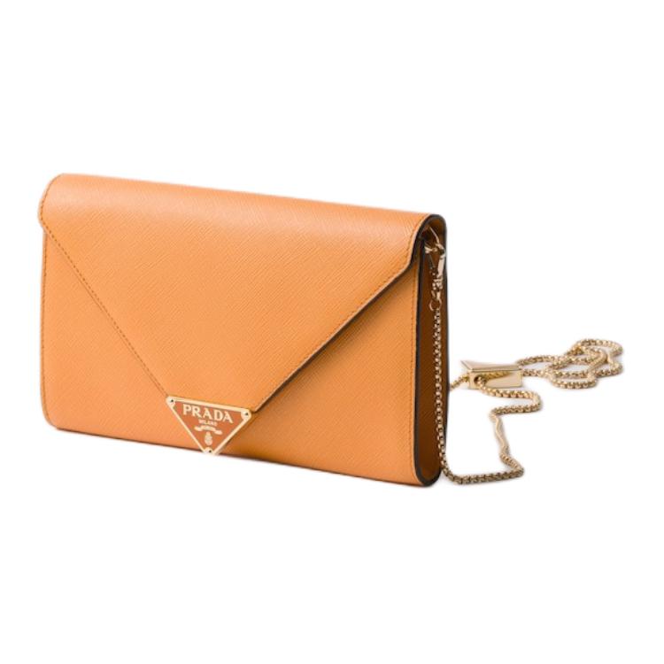 PRADA Calfskin Shoulder Bag Mini Women's Amber