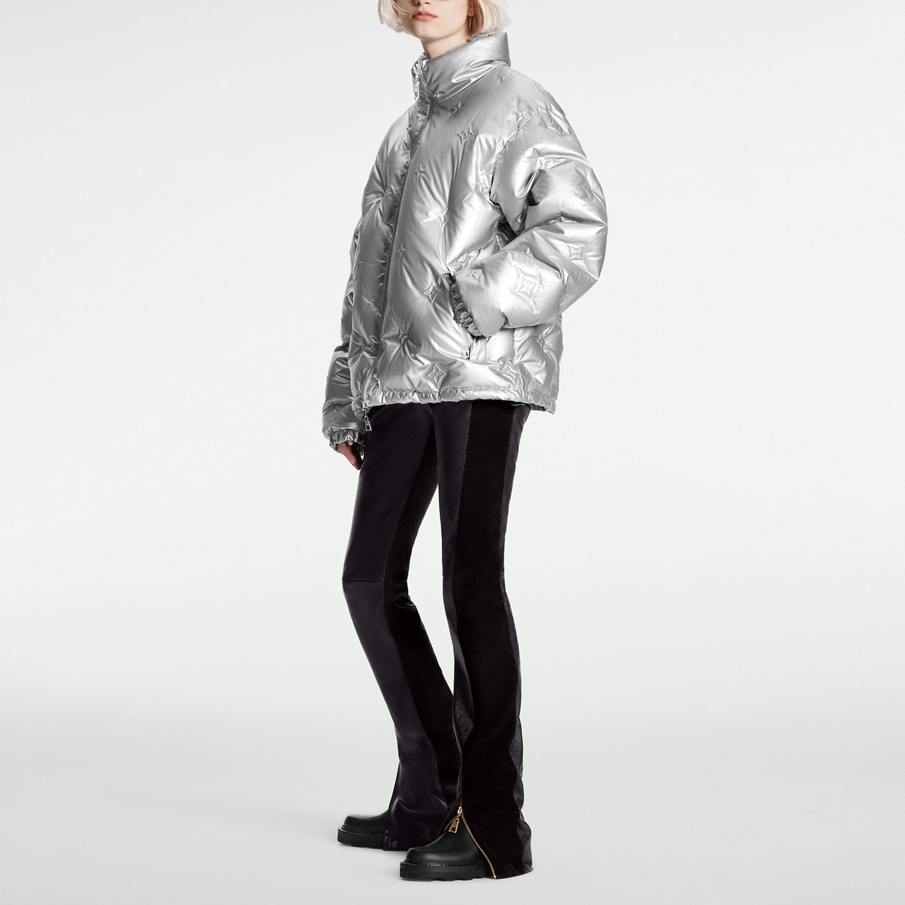 LOUIS VUITTON Down Jacket Women's Silver