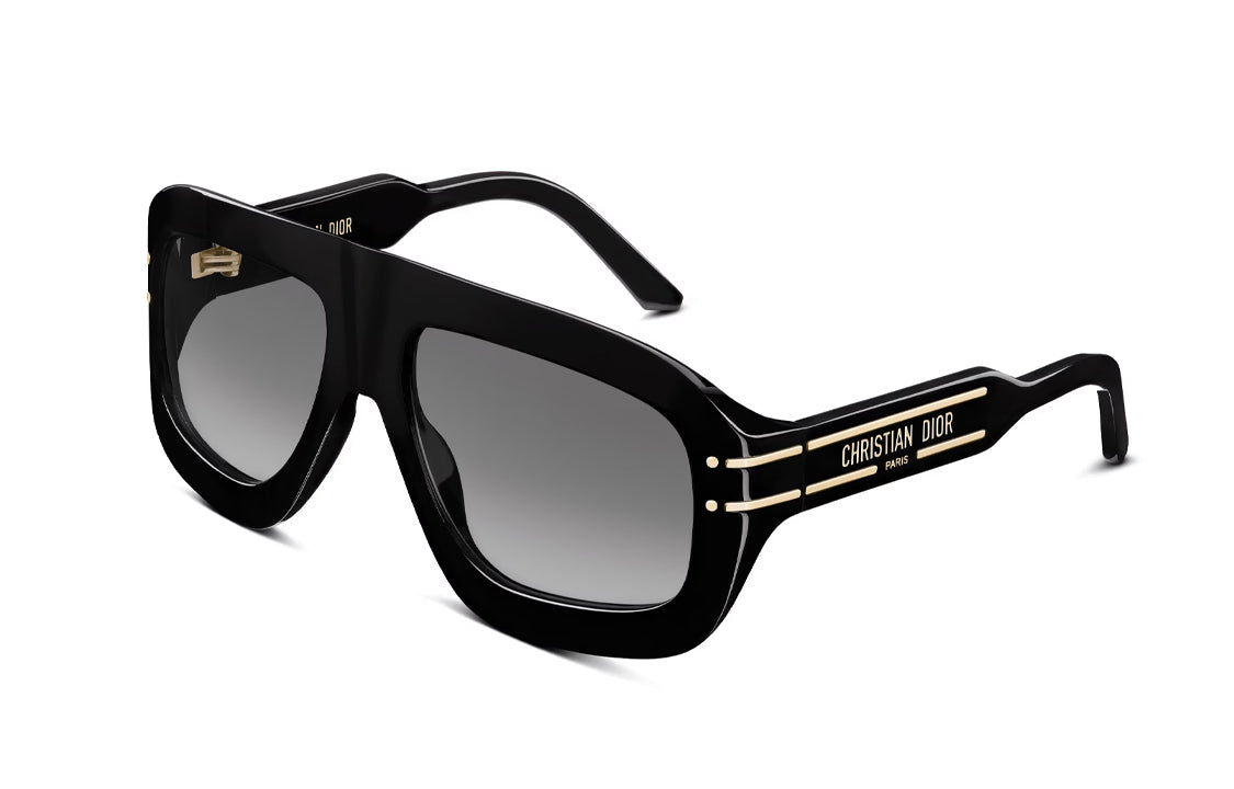 DIOR Acetate Irregular Shape Sunglasses Women's Black