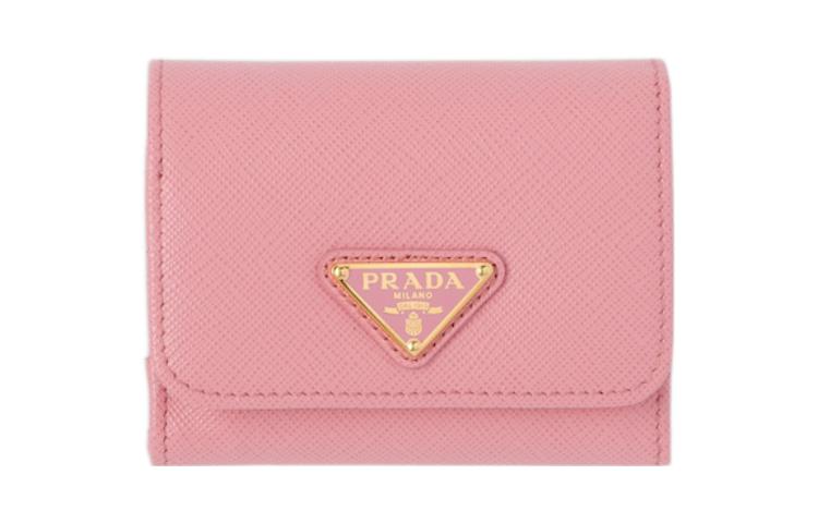PRADA Cow Leather Wallet Women's Pink