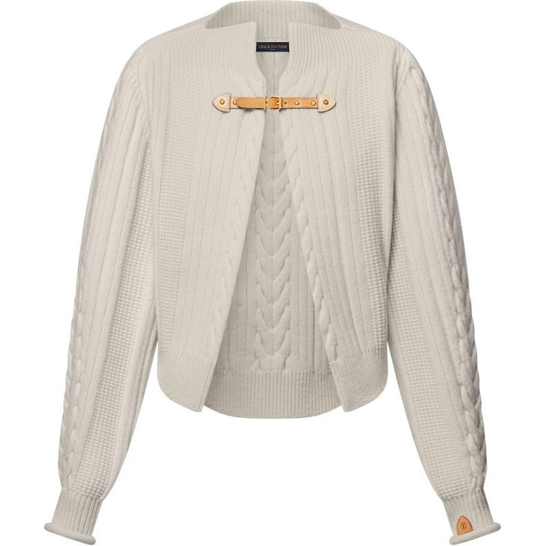 LOUIS VUITTON Cable Knit Strap Cardigan