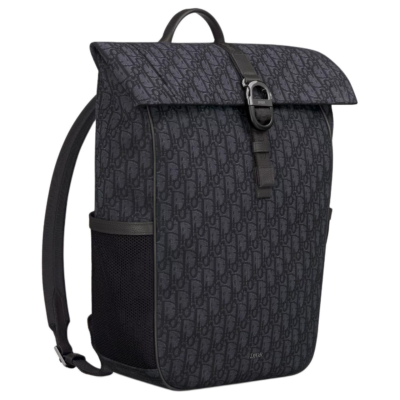 DIOR Jacquard Calfskin With Cotton Backpack Men's Black