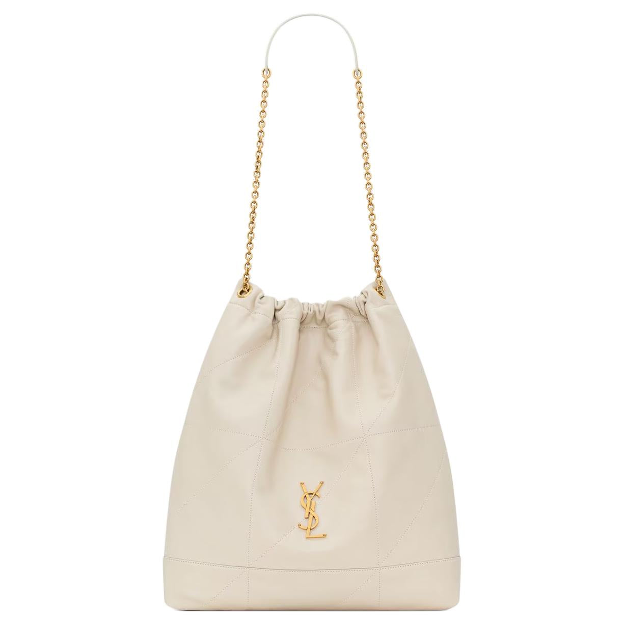 SAINT LAURENT Jamie Sheepskin Shoulder Bag Tubas Women's White
