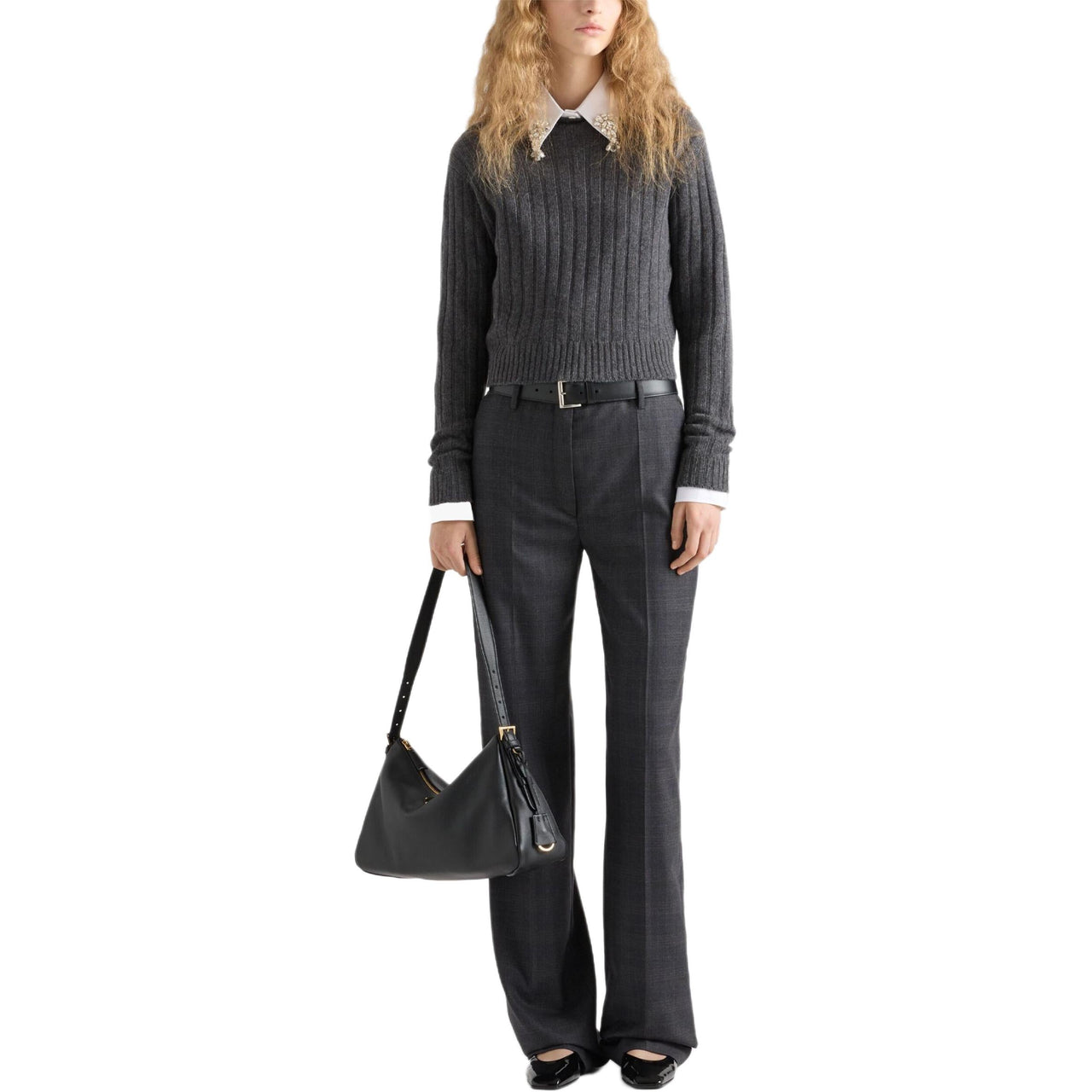 PRADA Cropped Re-Cashmere Sweater