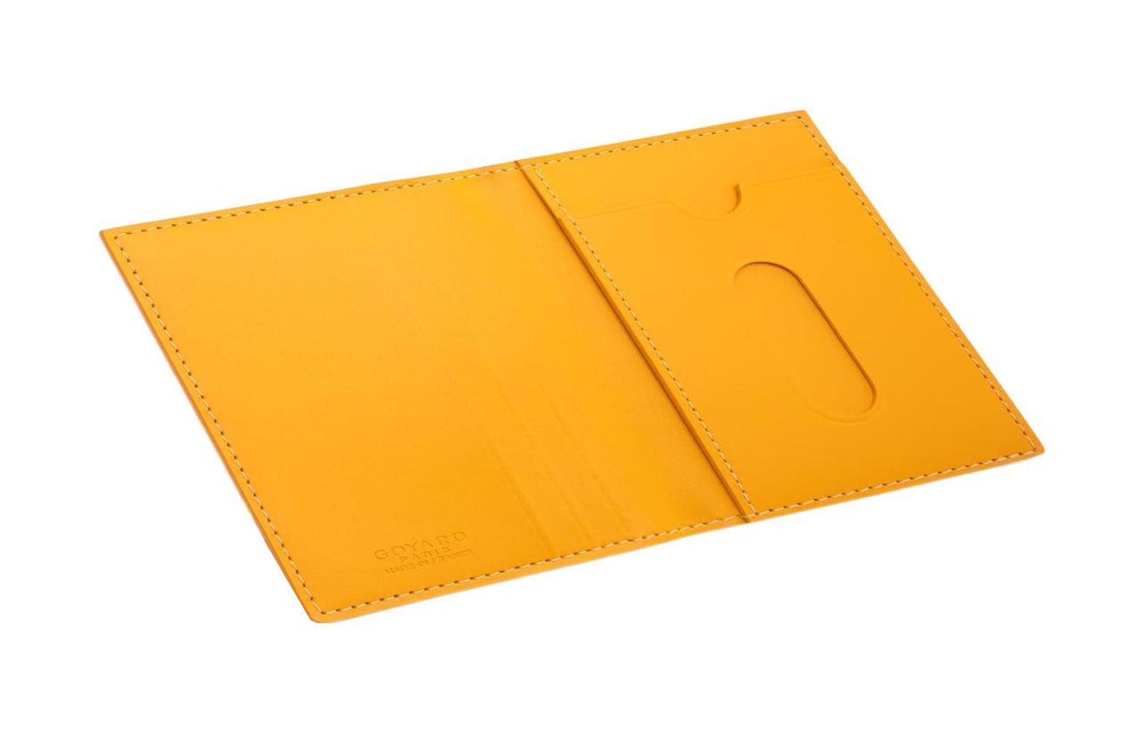 GOYARD SAINT-MARC Canvas Cowhide Card Holder Unisex Yellow