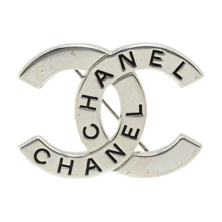 CHANEL 1998 Palladium Plated Cc Costume Brooch