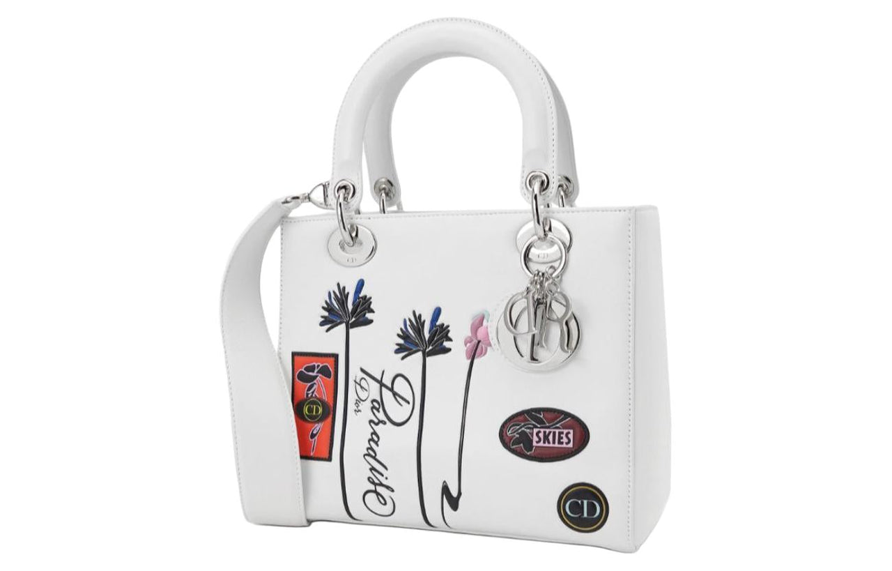 DIOR Lady Dior Calfskin Dior Bag Shoulder Bag Crossbody Bag Handbag Women's White