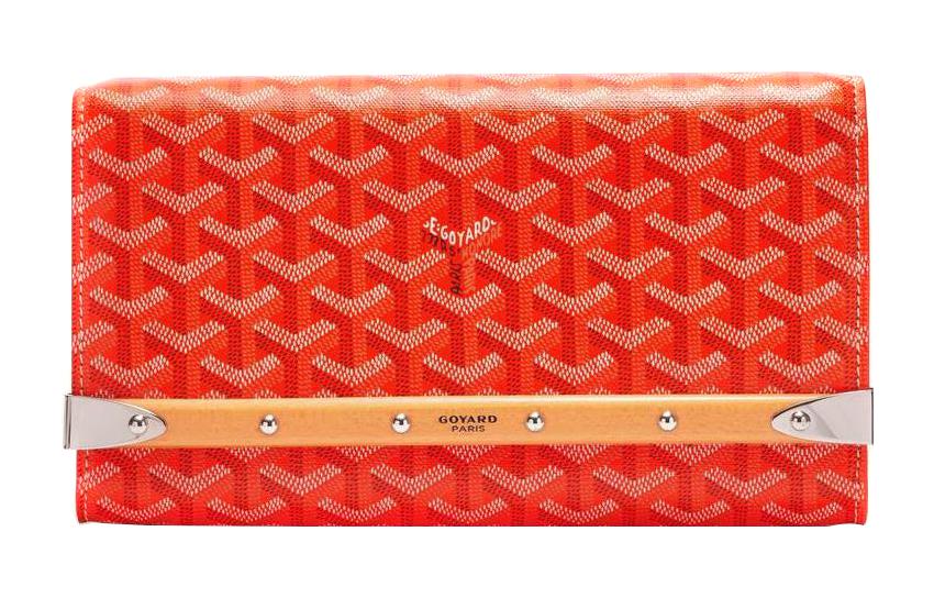 GOYARD MONTE-CARLO Canvas With Leather Clutches Crossbody Bags Small Size Women's Orange