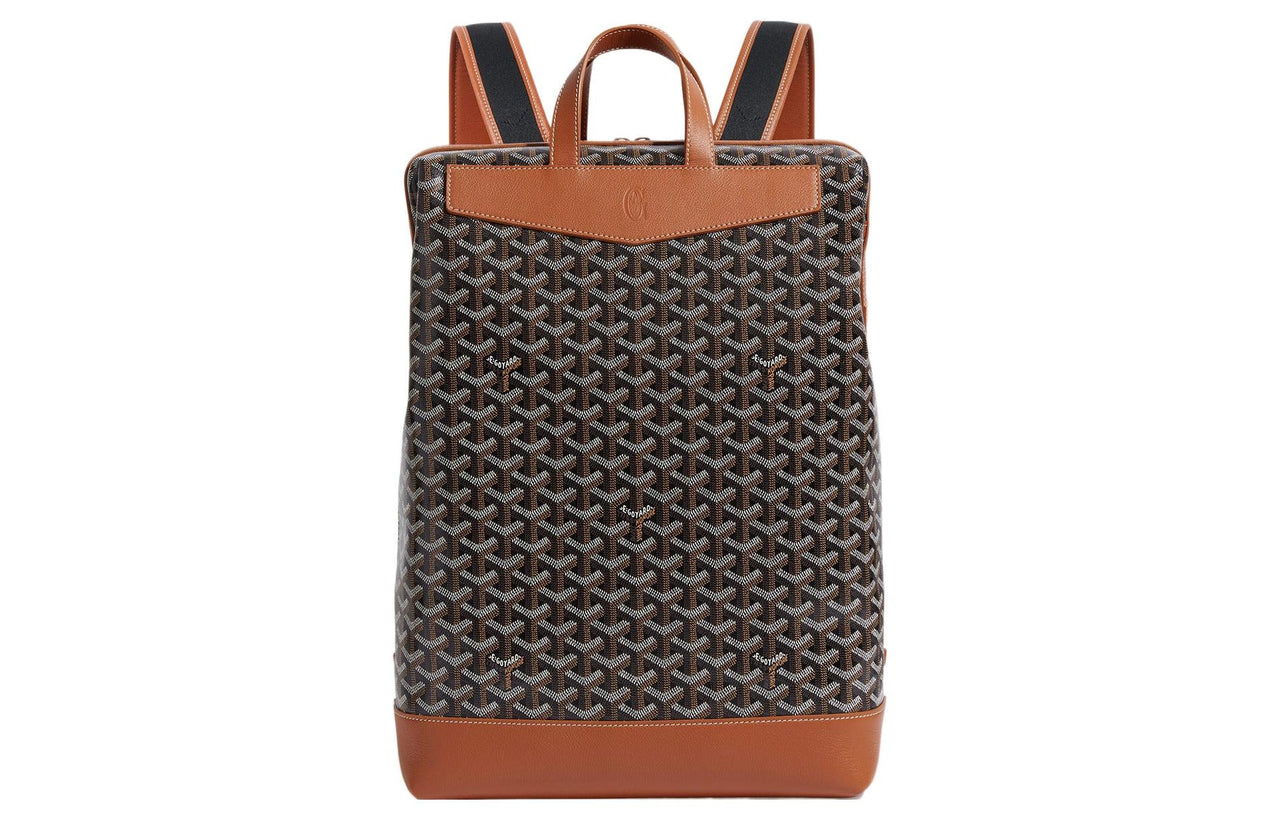 GOYARD Cisalpin Canvas Leather Backpack Unisex Black/Tan