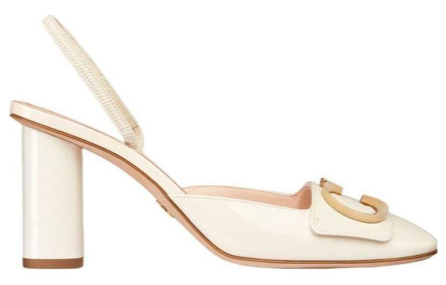 DIOR Chunky Heel High Heels Women's White