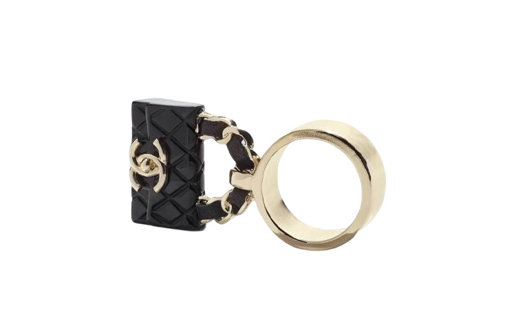 CHANEL Rings Women's Gold/Black