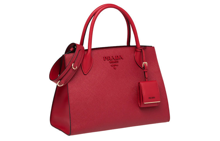 PRADA Cow Leather Crossbody Bag Women's Red