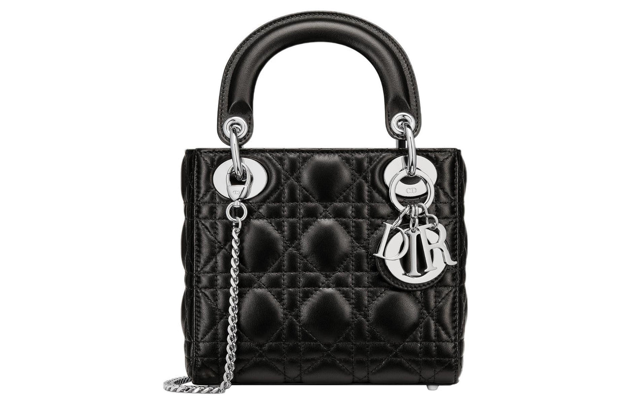 DIOR Lady Dior Lambskin Lady Dior Bag, Shoulder Bag, Crossbody Bag, Handbag Mini Women's Black