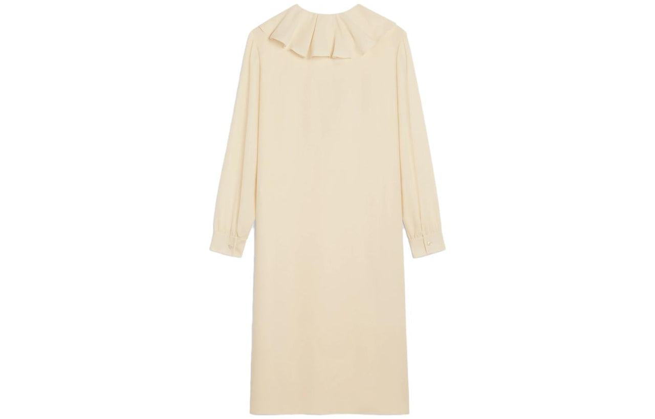 CELINE FW23 Long Sleeved Dress Women's Milk White