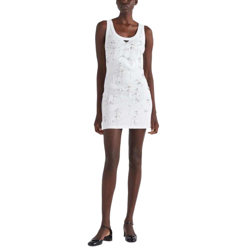 PRADA Embroidered Sleeveless Mini Dress