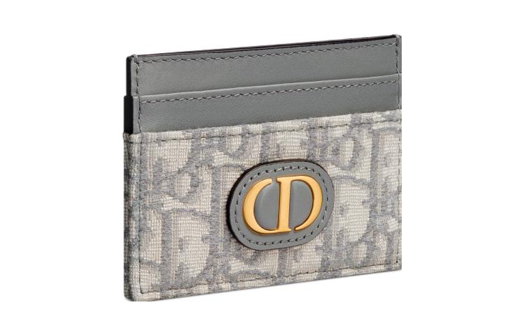 DIOR 30 Montaigne Fabric Card Holder Women's Gray