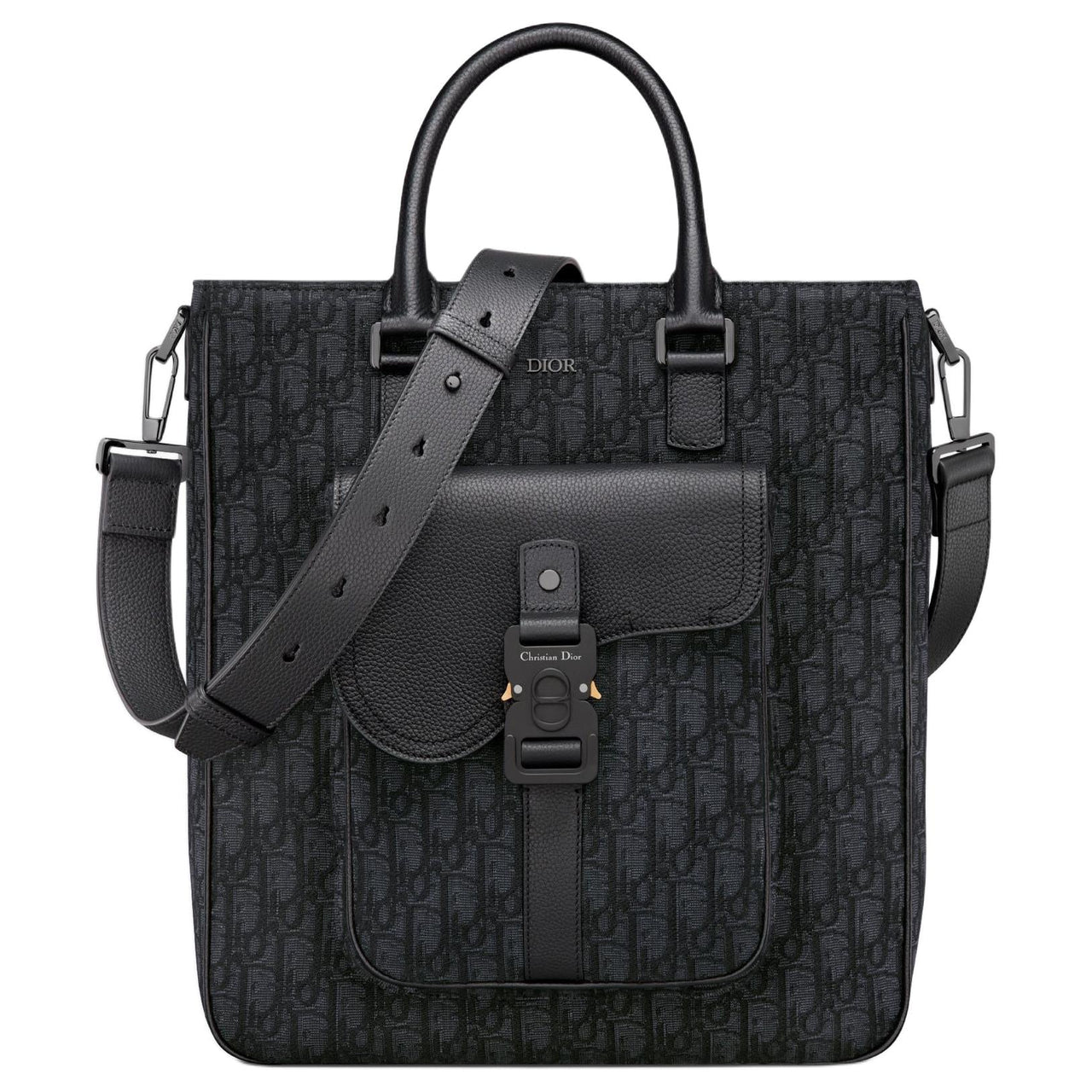 DIOR Saddle Oblique Jacquard Canvas Tote Bag, Shopping Bag, Shoulder Bag, Crossbody Bag, Handbag Regular Men's Black