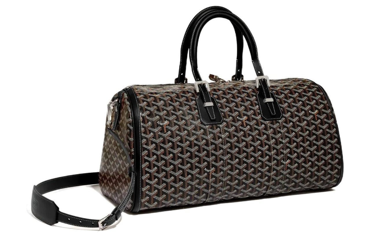 GOYARD Cow Leather Dog's Teeth Bag Straps Medium Size Unisex Black