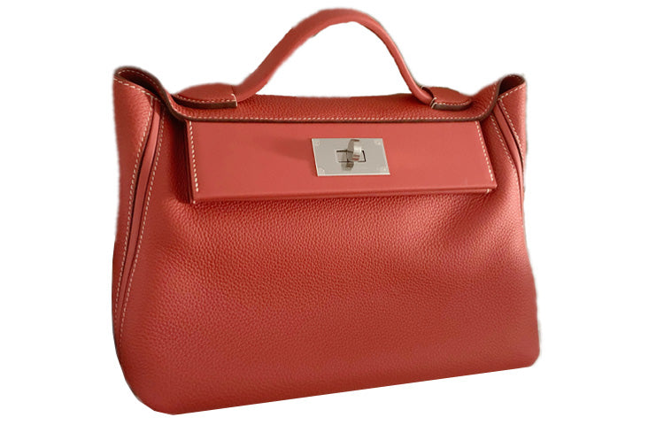 HERMES 24/24 Togo With Swift Calfskin Shoulder Bag Crossbody Bag Handbag Women's Bright Red