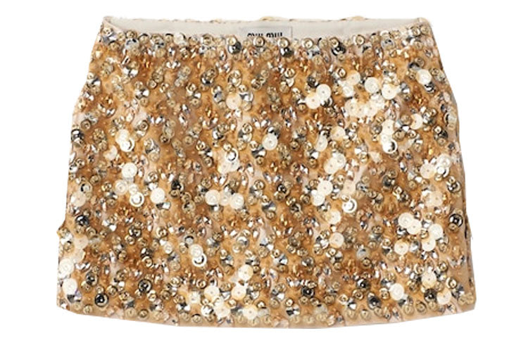 PRADA Casual Short Skirts Women's Sand Yellow