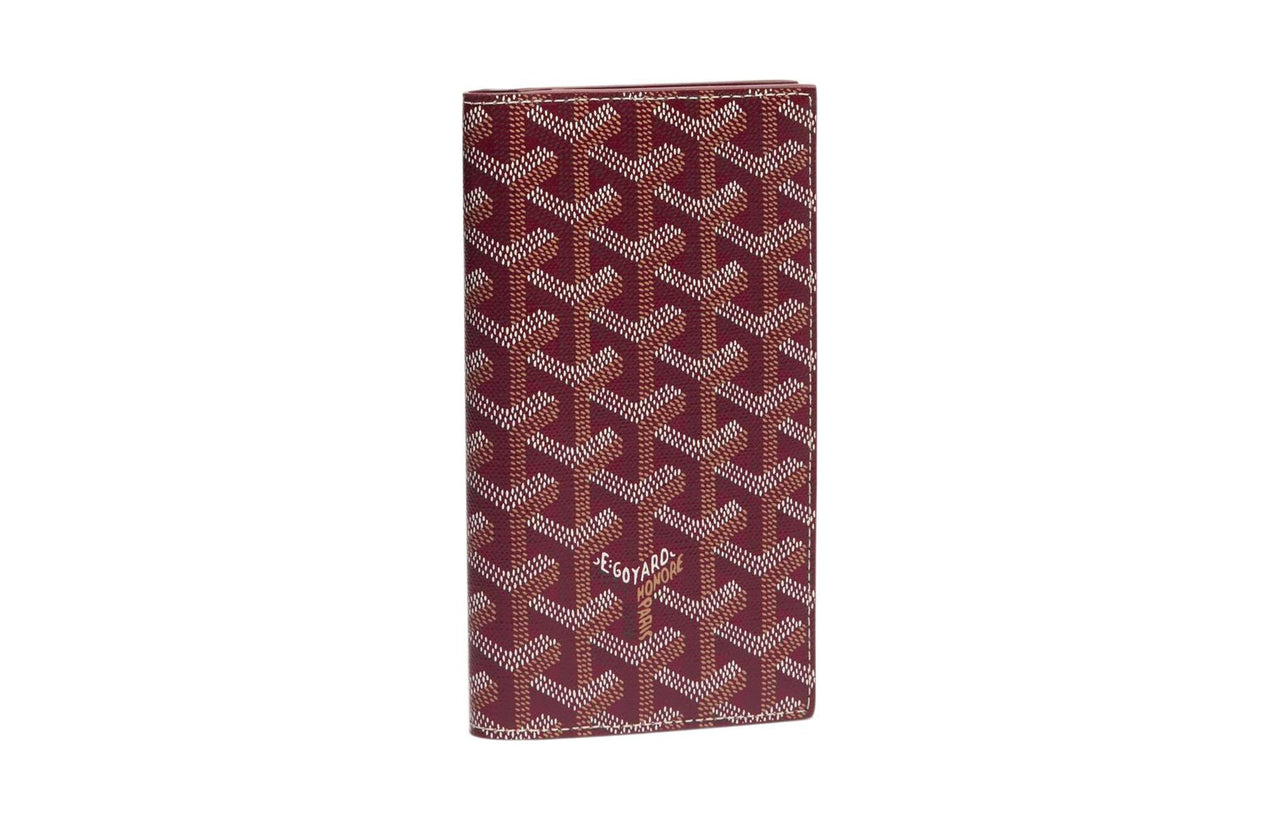 GOYARD SAINT-ROCH Canvas With Leather Dog's Teeth Wallet Unisex Burgundy