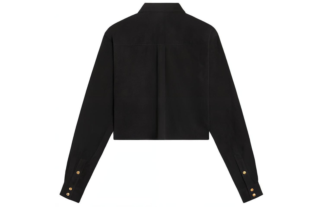 CELINE Cropped Shirt In Corduroy Shirt Women's Black